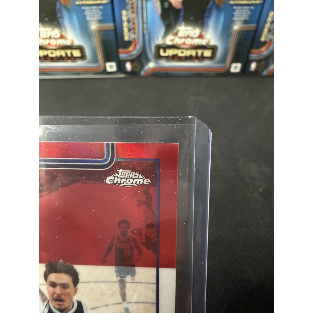 2025-26 Topps Chrome Update Cooper Flagg Red White Blue Refractor RC #151 Mavs - Picture 3 of 6